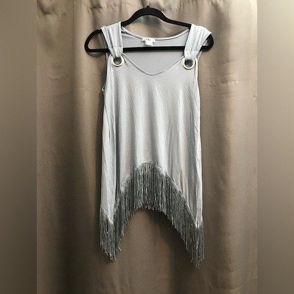 Venus fringe light blue tank top size xs - Picture 1 of 3